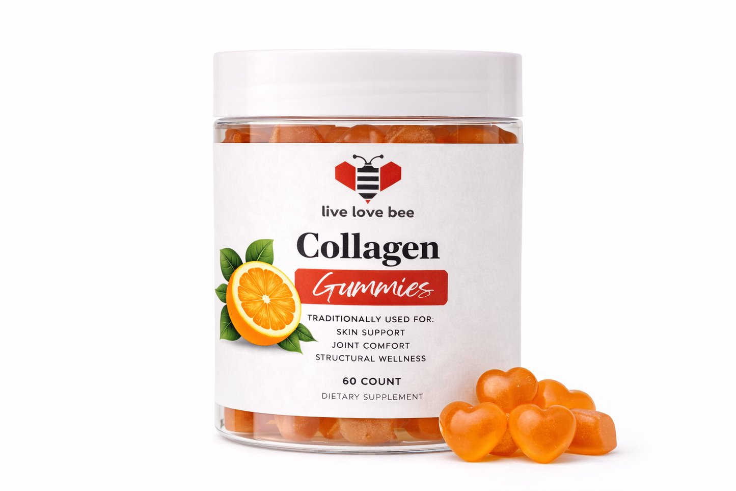 Collagen Glow Gummies | Citrus | 60 Heart Gummies